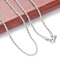 Tarnish Resistant 304 Stainless Steel Rope Chain Necklaces&nbsp;STAS-M174-008P-A