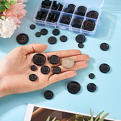 136Pcs 5 Style Resin Buttons&nbsp;RESI-TA0004-09A