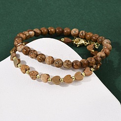 Natural & Synthetic Mixed GemstoneBeaded Bracelets Set for Women&nbsp;BJEW-G752-02G