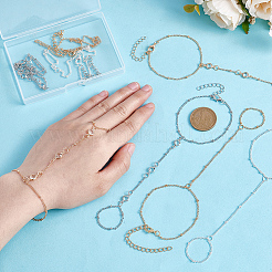 8Pcs 4 Styles Alloy Satellite Chains Finger Ring Bracelets for Women&nbsp;BJEW-NB0001-15