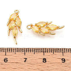 Brass Micro Pave Cubic Zirconia Pendants&nbsp;KK-N261-96G