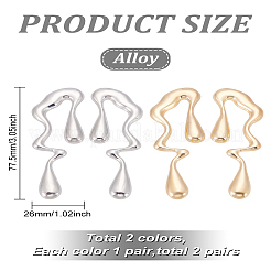 2 Pairs 2 Colors Alloy Stud Earrings&nbsp;EJEW-LP0001-94