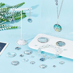 DIY Flat Round Pendant Making Kit&nbsp;DIY-AR0002-08