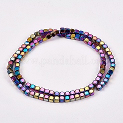 Electroplate Non-magnetic Synthetic Hematite Beads Strands&nbsp;X-G-J172-4x4mm-03