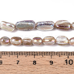 Electroplated Natural Freshwater Shell Beads Strands&nbsp;X-SHEL-T020-33