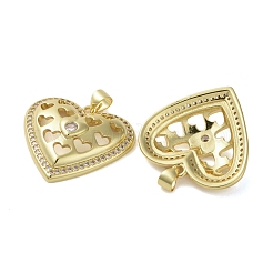 Brass Micro Pave Clear Cubic Zirconia Pendants&nbsp;KK-H466-08G-02