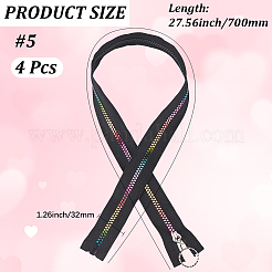 4Pcs #5 Nylon Coil Zippers Rainbow Zipper Tape&nbsp;SENE-CY0001-13A-01