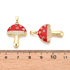 Brass Micro Pave Cubic Zirconia Pendants&nbsp;KK-N257-54G