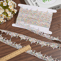 Floral Embroidery Sew on Polyester Ribbon Patches&nbsp;AJEW-GF0011-21A