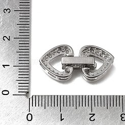 Brass Micro Pave Clear Cubic Zirconia Fold Over Clasps&nbsp;CU-CBA4292-03P