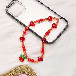Cat Eye & Acrylic Beaded Mobile Straps&nbsp;HJEW-SW00137-02