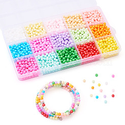 2400Pcs 15 Colors Opaque Baking Paint Glass Beads&nbsp;DGLA-TA0001-25