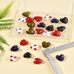 24Pcs 5 Colors Handmade Millefiori Glass Beads&nbsp;LAMP-FS0001-36