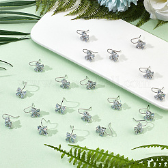 20Pcs Bowknot Brass Micro Pave Clear Cubic Zirconia Earring Hooks&nbsp;ZIRC-GO0001-02