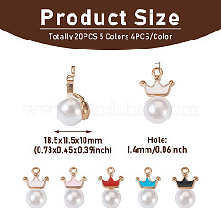 20Pcs 5 Colors Resin Imitation Pearl Pendants&nbsp;FIND-CD0001-35