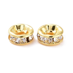Brass Crystal Rhinestone Spacer Beads&nbsp;KK-G418-14G-B