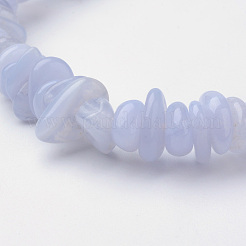 Natural  Blue Lace Agate Beaded Stretch Bracelets&nbsp;X-BJEW-JB02683-01