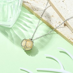 Tarnish Resistant 304 Stainless Steel Cable Chains Macrame Pouch Empty Stone Holder for Pendant Necklaces Making&nbsp;NJEW-TA00086-01