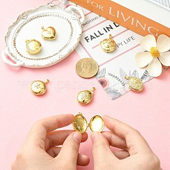7Pcs 7 Styles Brass Micro Pave Clear Cubic Zirconia Locket Pendants&nbsp;KK-CJ0005-71