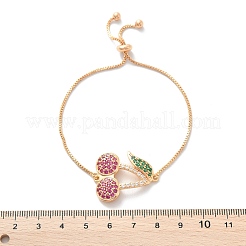 Cherry Brass Micro Pave Cubic Zirconia Link Slider Bracelets&nbsp;KK-R217-54G