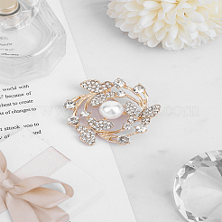 2Pcs Alloy Rhinestone Brooches&nbsp;JEWB-LP0010-12