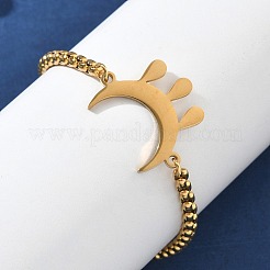 Moon 304 Stainless Steel Link Bracelets&nbsp;BJEW-M097-02G