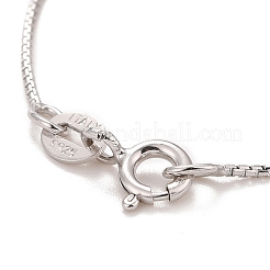 Rhodium Plated 925 Sterling Silver Box Chain Necklace for Women&nbsp;NJEW-M190-02C-P