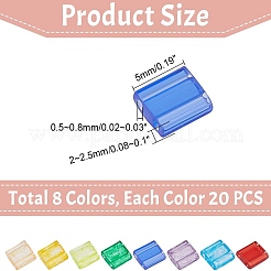 160Pcs 8 Colors 2-Hole Baking Paint Transparent Glass Seed Beads&nbsp;SEED-AR0001-27