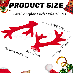 36Pcs 2 Styles Velvet and Plastic Antler Snowman Hand Branch&nbsp;FIND-GF0007-09A