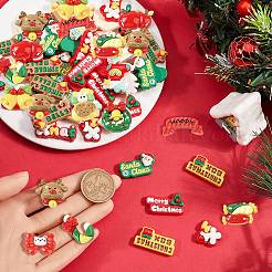 60cs 2 Styles Christmas Opaque Resin Decoden Cabochons&nbsp;RESI-SP0001-02A