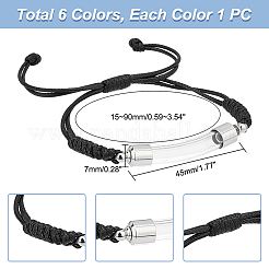 6Pcs 6 Color Glass Tube Urn Link Bracelets Set&nbsp;BJEW-AB00005
