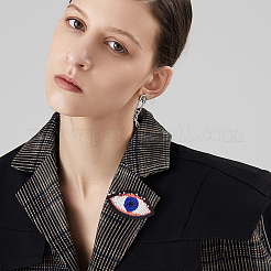 Evil Eye Shape Embroidered Appliques&nbsp;DIY-WH0401-31