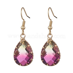 3 Pairs Faceted Teardrop Glass Dangle Earrings&nbsp;EJEW-JE06872