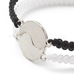 Enamel Yin Yang Matching Couple Braided Bead Bracelets Set&nbsp;BJEW-JB08557
