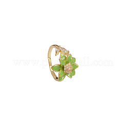 Fashionable Brass Micro Pave Cubic Zirconia with Enamel Cuff Rings&nbsp;FS-WGFDA76-01