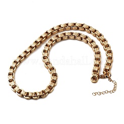 7MM 304 Stainless Steel Textured Box Chain Necklaces&nbsp;NJEW-P358-01G