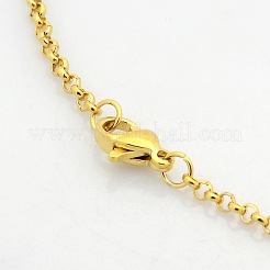 Unisex Casual Style 304 Stainless Steel Cross Rolo Chain Necklaces&nbsp;STAS-O037-13G