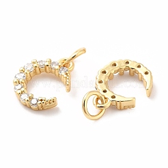 Rack Plating Brass Micro Pave Cubic Zirconia Pendants&nbsp;KK-B057-08G