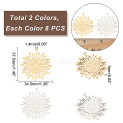 16Pcs 2 Colors 201 Stainless Steel Pendants&nbsp;STAS-DC0010-91