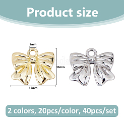40Pcs 2 Colors Rack Plating Alloy Pendants&nbsp;FIND-FH0012-09