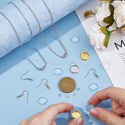DIY Blank Dome Brass & Iron Earring & Necklace Making Kits&nbsp;DIY-HS0001-05A