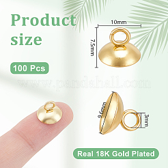 100Pcs 304 Stainless Steel Bead Cap Pendant Bails&nbsp;STAS-UN0063-19