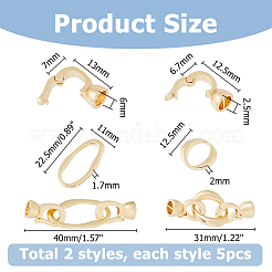 10Pcs 2 Styles Brass Fold Over Clasps&nbsp;KK-HS0001-31