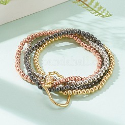 Brass Beads Stretch Bracelets&nbsp;BJEW-JB05952-02