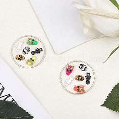 45Pcs 9 Style Alloy Skull & Skeleton Cabochons&nbsp;MRMJ-OC0002-77