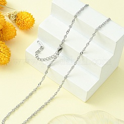 304 Stainless Steel Singapore Chain Necklace for Men Women&nbsp;NJEW-YW0001-11