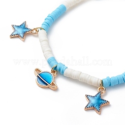 3Pcs 3 Styel Glass Seed & Polymer Clay Beaded Stretch Bracelets Set&nbsp;BJEW-JB08854-01