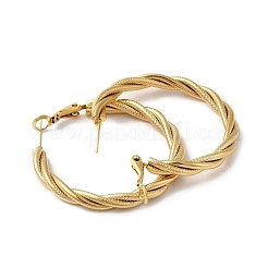 304 Stainless Steel Twist Ring Hoop Earrings for Women&nbsp;EJEW-Q781-08G