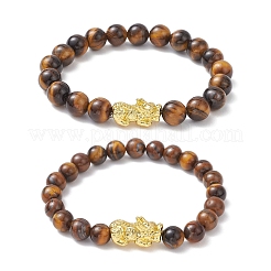 Natural Tiger Eye Stretch Bracelets for Couple&nbsp;BJEW-JB12180