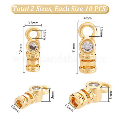 20Pcs 2 Styles Brass Cord Ends&nbsp;KK-GA0001-77